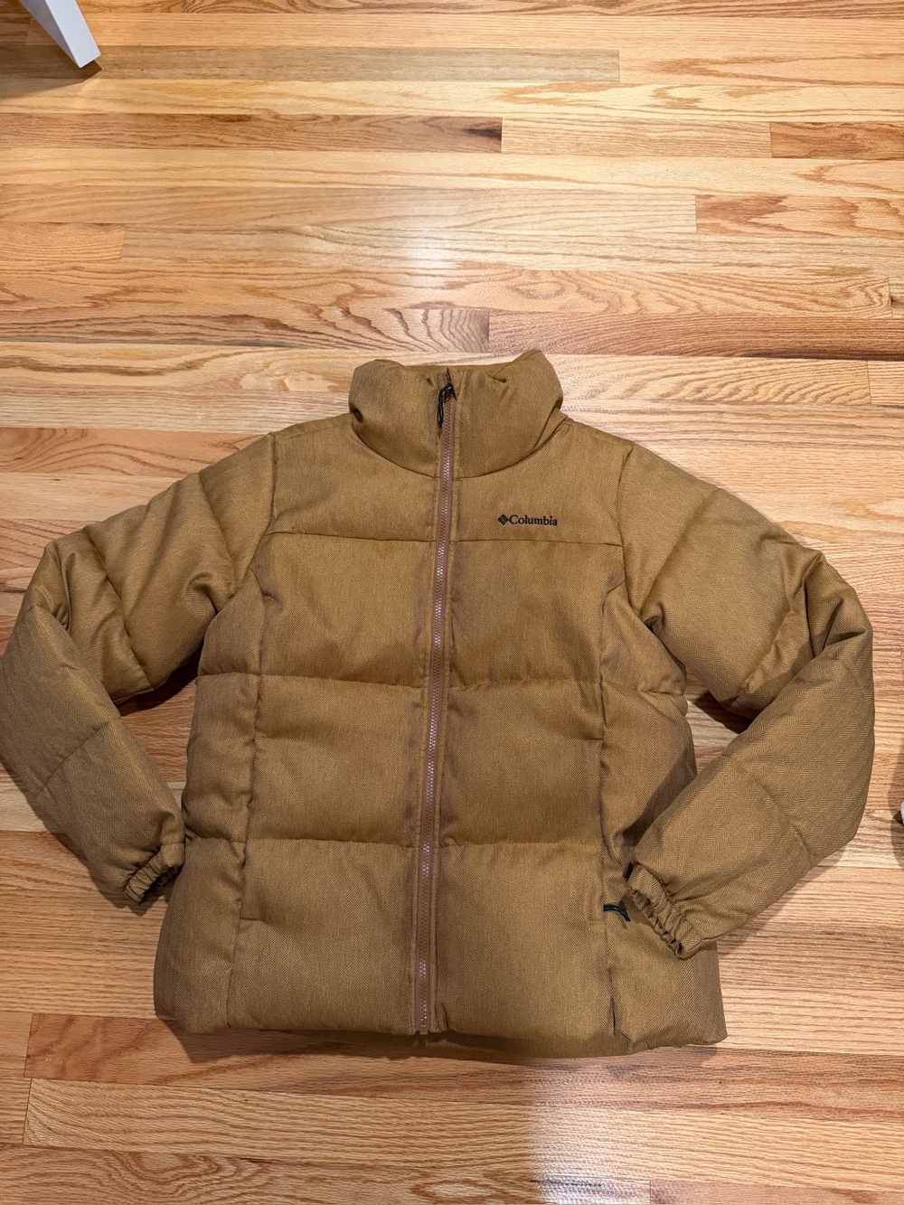 Columbia Women’s Camel Brown Herringbone Puffer Jacket Coat Size M